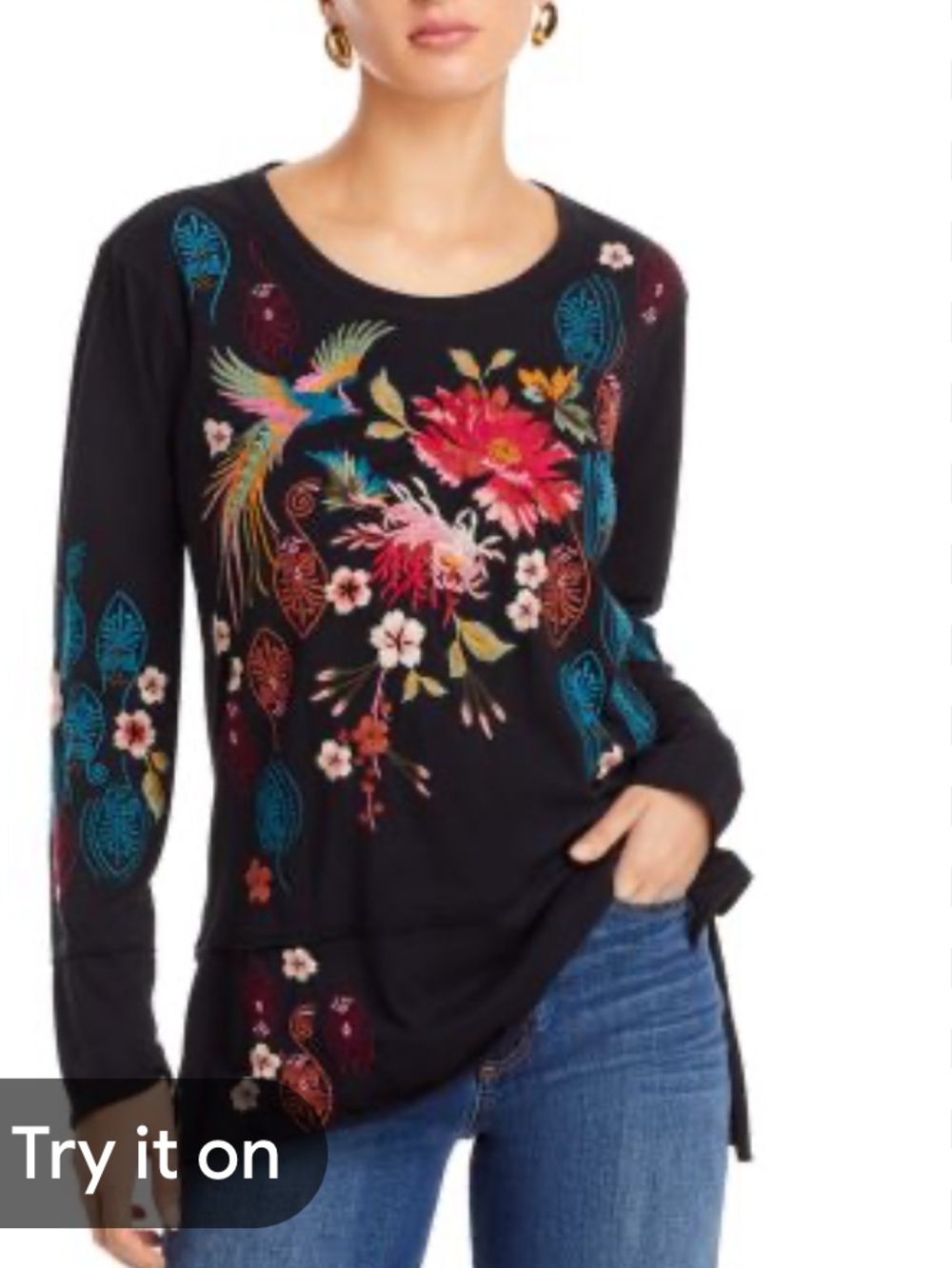 Johnny Was
Ashira Cotton Raw Edge Top